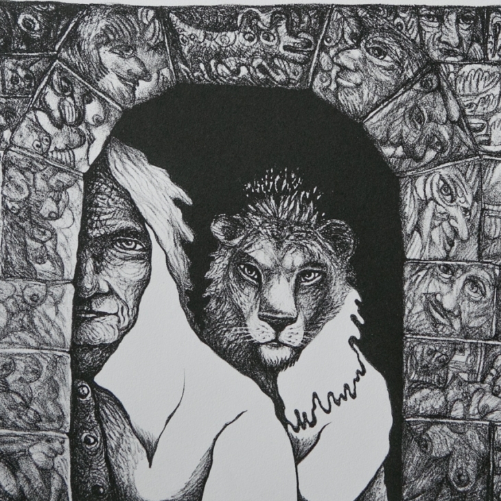 With a Lion by Jüri Arrak