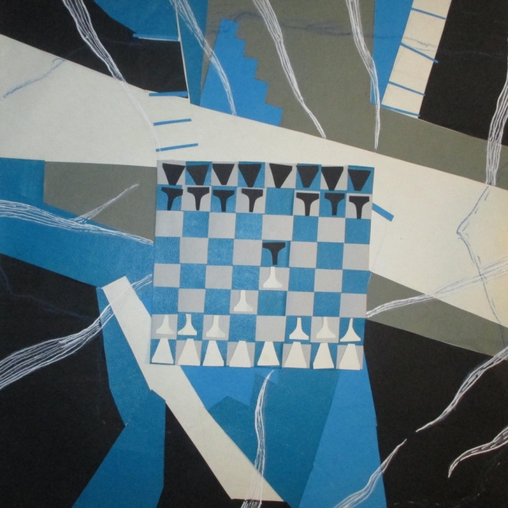 Textile installation "Life in the countryside like a chess game" by Erika Tammpere