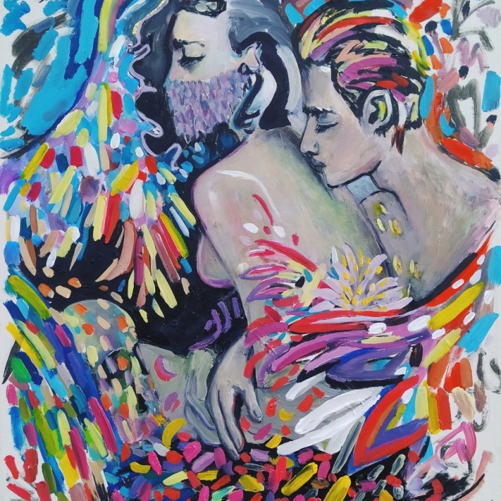 Lovers with Masks by Katrina Kolk
