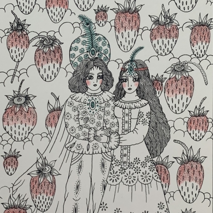 In strawberry rain by Maara Vint