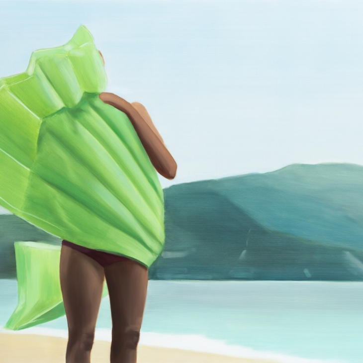 Woman with Inflatable Beach Mattress by Felicija Dudoit