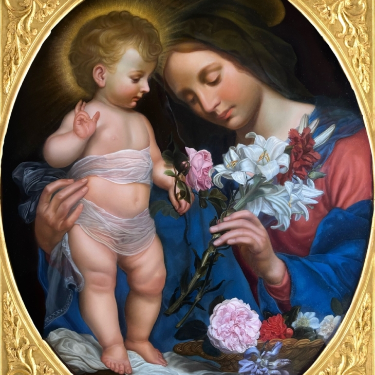 Madonna and Child with Flowers by Kristine Priedite