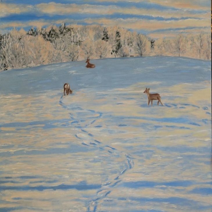 Roe Deer in the Sunstripes by Greete Härma