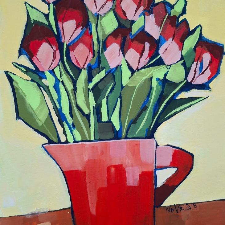 Red Tulips by Jelena Nova-Giznburg