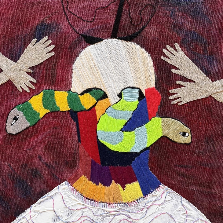 Head with the snakes